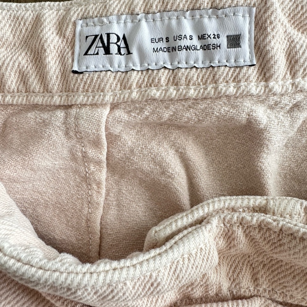 Zara blush pink Textured Skirt/short 100% Cotton - Picture 6 of 8